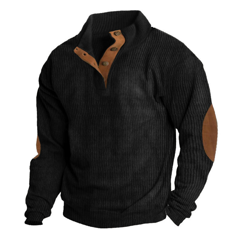 Men's Corduroy Stand Collar Jacket – Casual Outdoor Sweatshirt