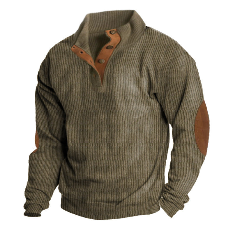 Men's Corduroy Stand Collar Jacket – Casual Outdoor Sweatshirt
