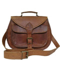 Sierra Handcrafted Goat Leather Crossbody Satchel – Brown
