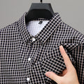 Men's Long Sleeve Plaid Shirt – Relaxed Fit for Spring & Fall