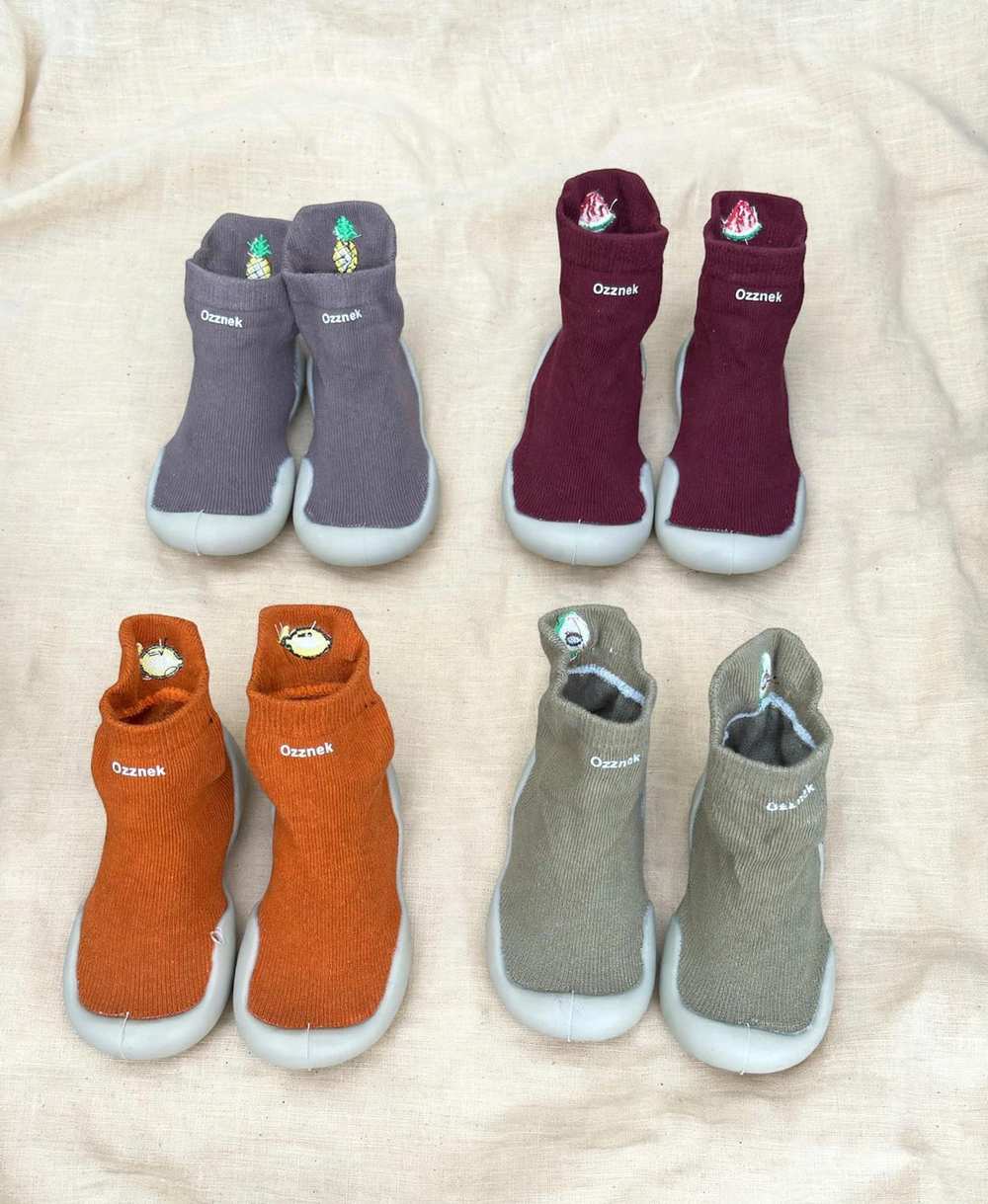 Fruity Organic Cotton Toddler Sock Shoes – Flexible Gripper Soles
