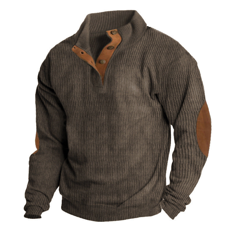 Men's Corduroy Stand Collar Jacket – Casual Outdoor Sweatshirt