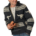 Men's Long-Sleeve Jacquard Sweater – Loose Fit Cold-Weather Knit