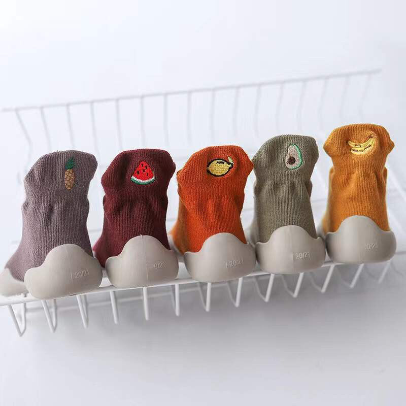 Fruity Organic Cotton Toddler Sock Shoes – Flexible Gripper Soles