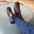 MOCALMO Men’s Don Giovanni Leather Wingtip Sneakers – Brown