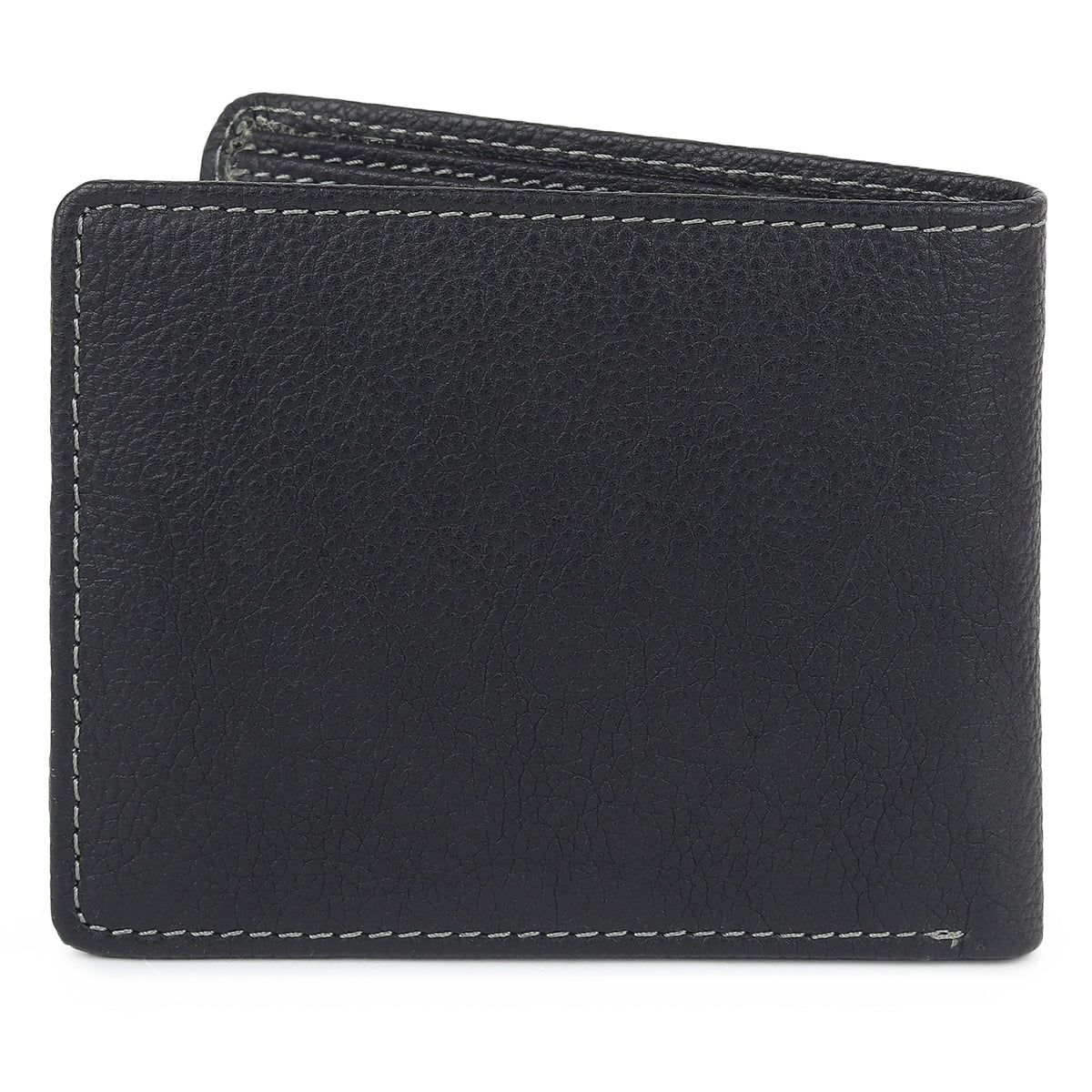 Black Textured Leather Mens Wallet