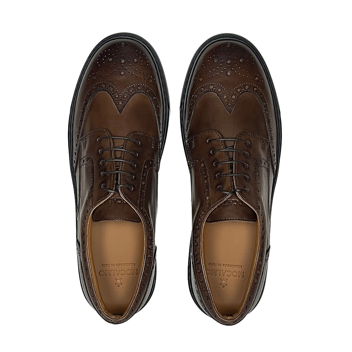 MOCALMO Men’s Don Giovanni Leather Wingtip Sneakers – Brown
