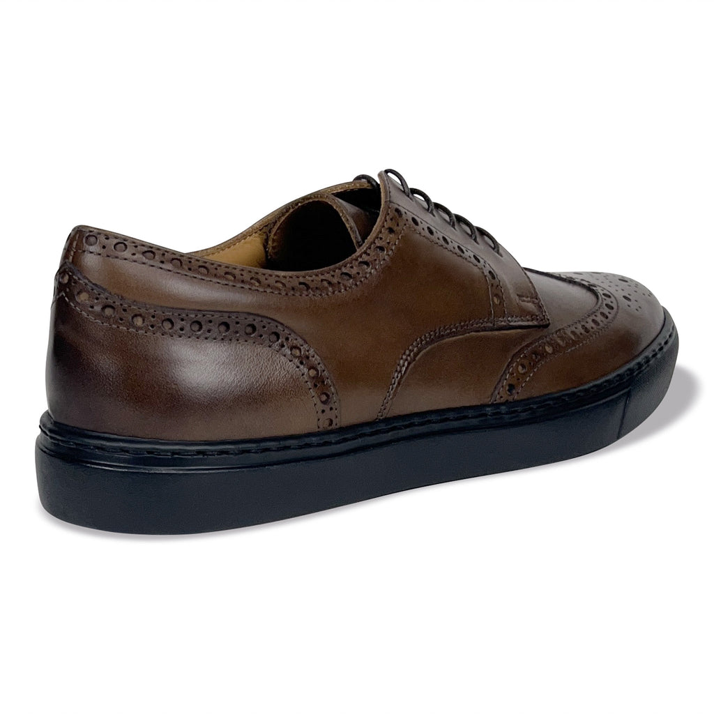 MOCALMO Men’s Don Giovanni Leather Wingtip Sneakers – Brown