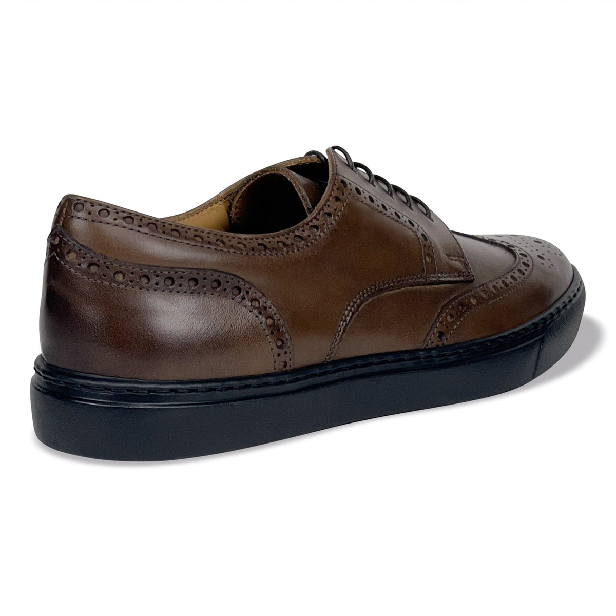MOCALMO Men’s Don Giovanni Leather Wingtip Sneakers – Brown