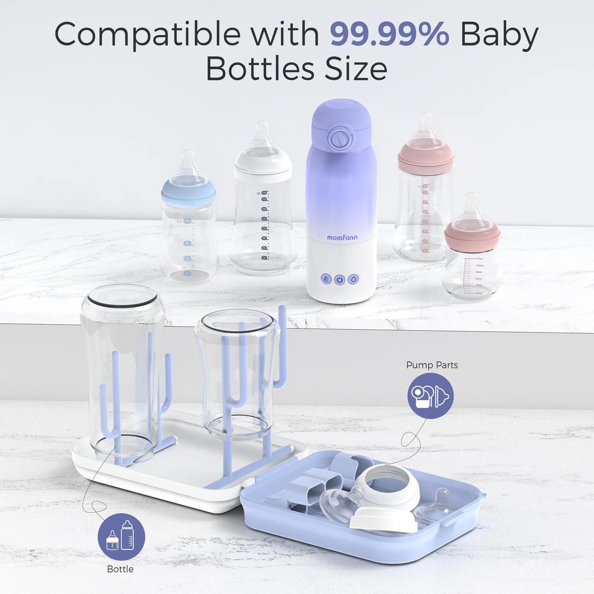 Momfann 8-in-1 Magnetic Baby Bottle Brush Set