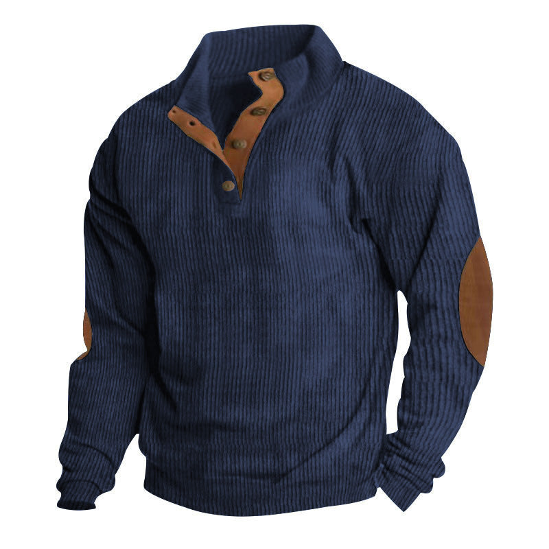 Men's Corduroy Stand Collar Jacket – Casual Outdoor Sweatshirt