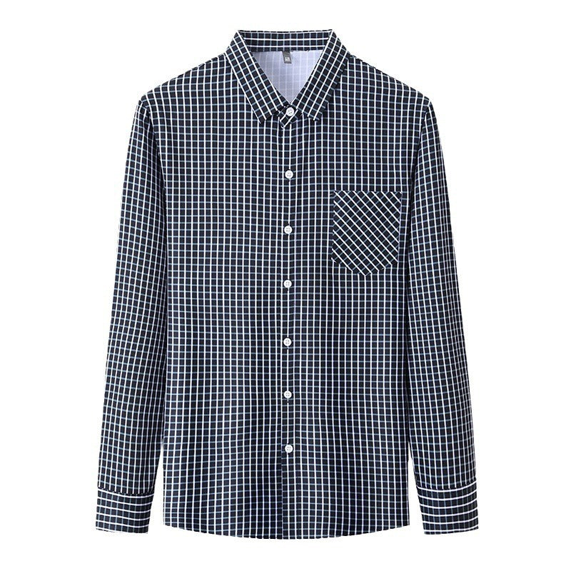 Men's Long Sleeve Plaid Shirt – Relaxed Fit for Spring & Fall