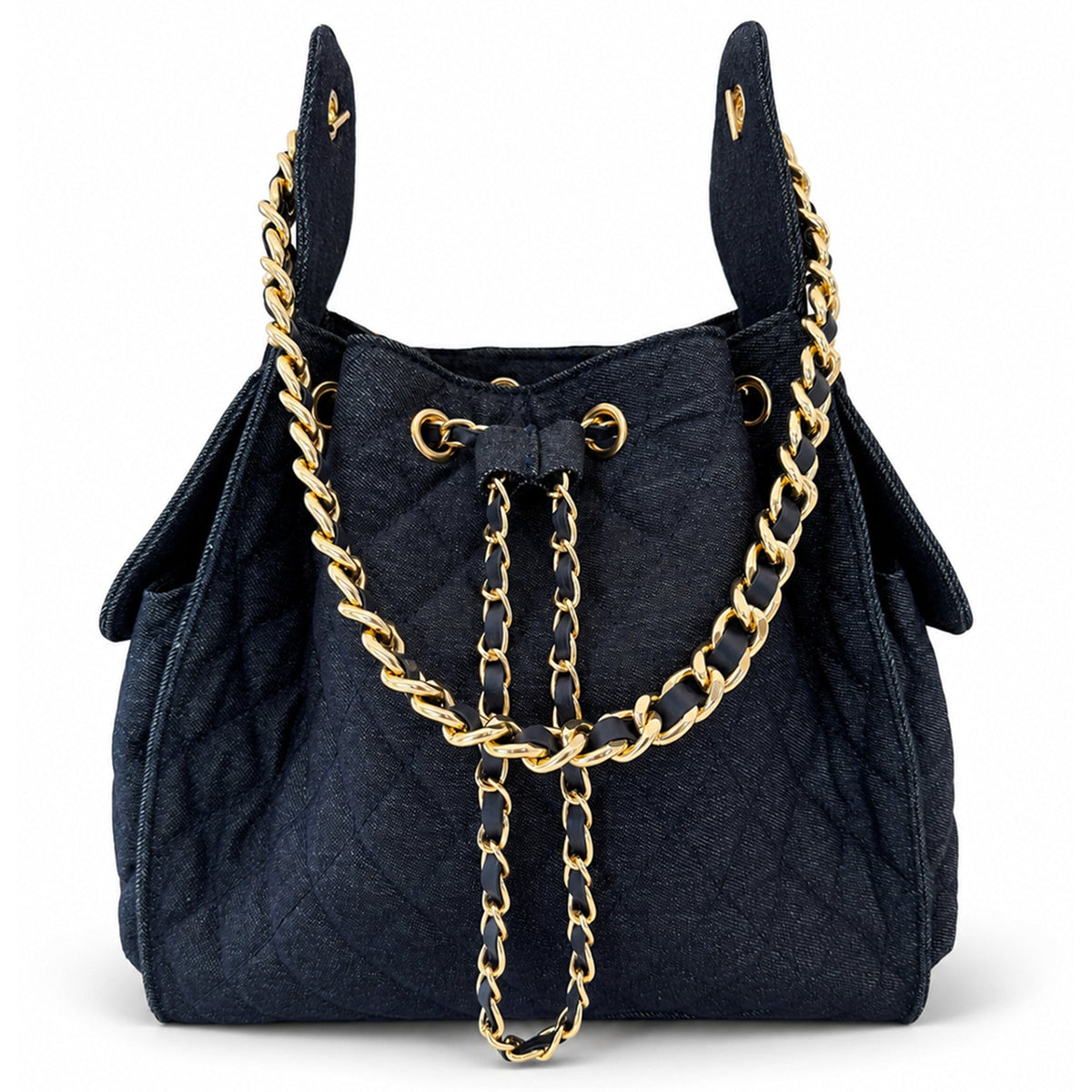Bayshore Bucket Bag Medium - Dark Wash Denim
