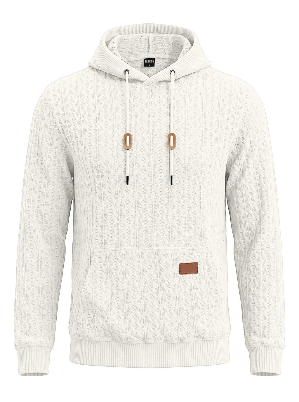 Men's Chunky Knit Hoodie – Cozy Textured Pullover for Fall & Winter