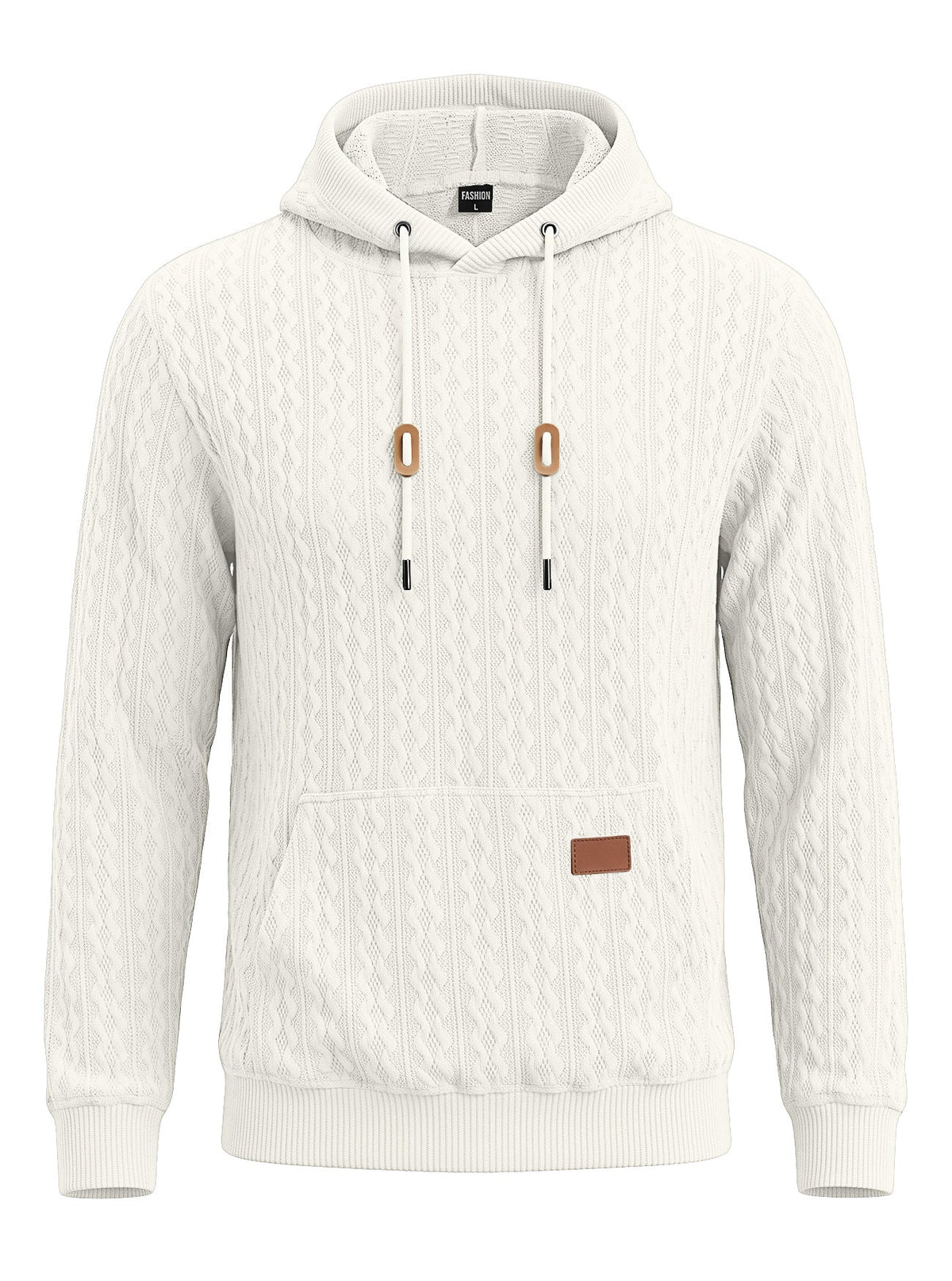 Men's Chunky Knit Hoodie – Cozy Textured Pullover for Fall & Winter