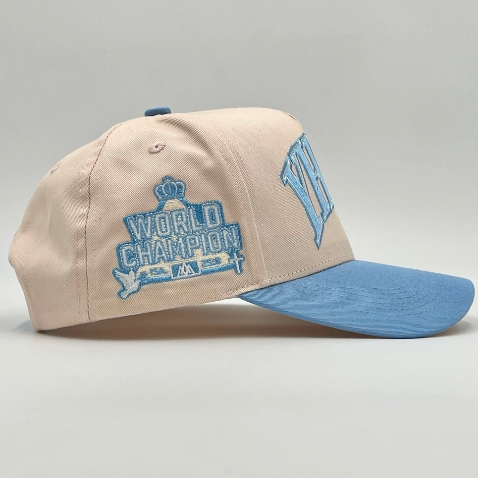 [PRE-ORDER - SHIPS OCTOBER 26TH] ‘YHWH’ Structured SnapBack - Cream/Baby Blue