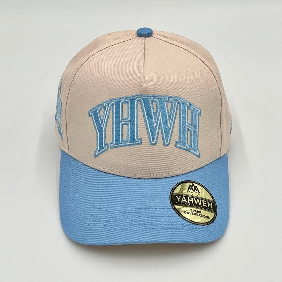 [PRE-ORDER - SHIPS OCTOBER 26TH] ‘YHWH’ Structured SnapBack - Cream/Baby Blue